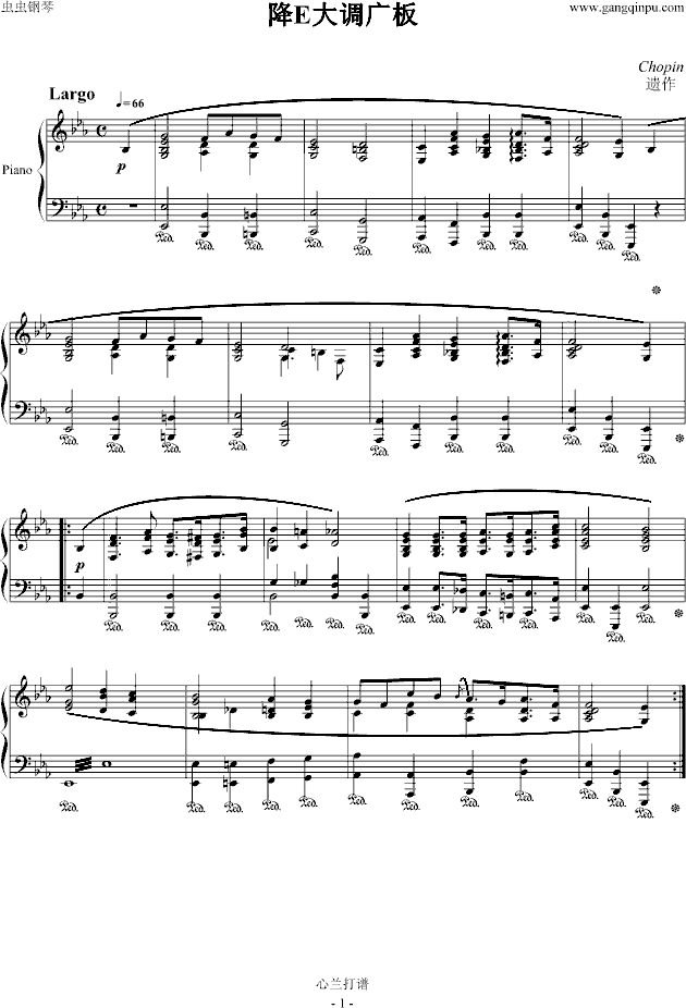 降e大调广板-钢琴谱(钢琴曲)-肖邦-chopin-虫虫钢琴谱
