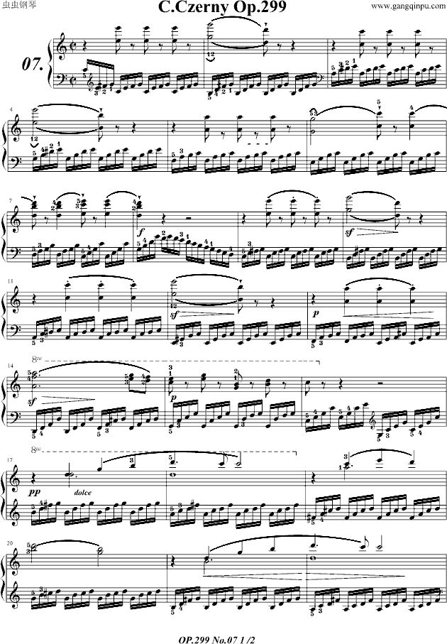 车尔尼299-07钢琴谱_-独奏谱_车尔尼-czerny_钢琴独奏视频_原版钢琴谱