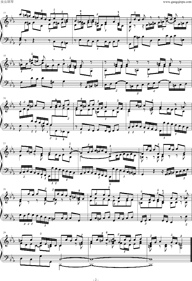 bwv847 (指法),c小调赋格 bwv847 (指法)钢琴谱,c小调赋格 bwv847