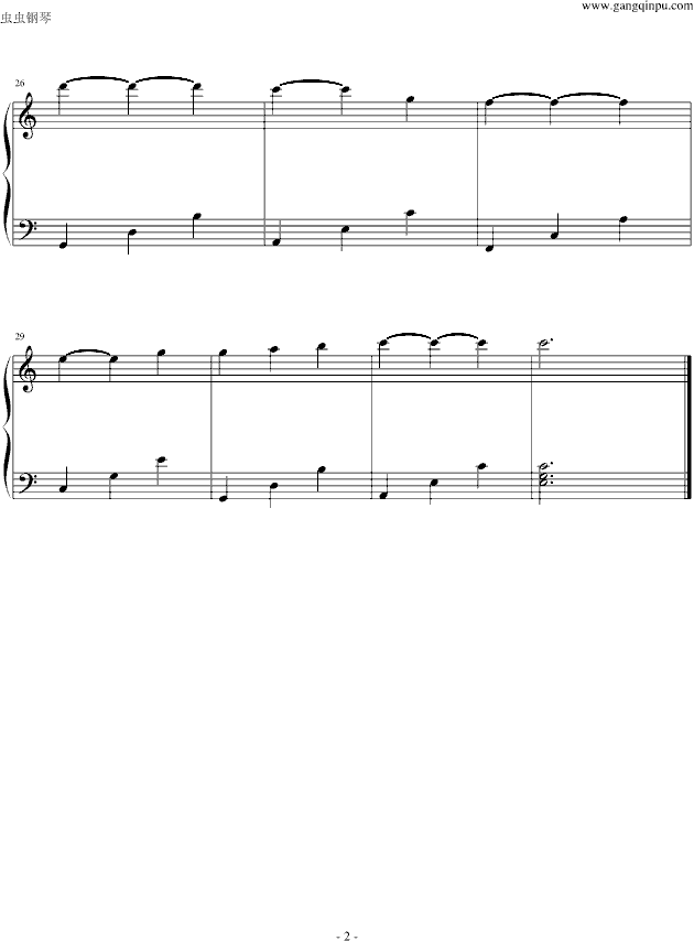《雪绒花》简单版-钢琴谱(钢琴曲-影视-虫虫钢琴谱
