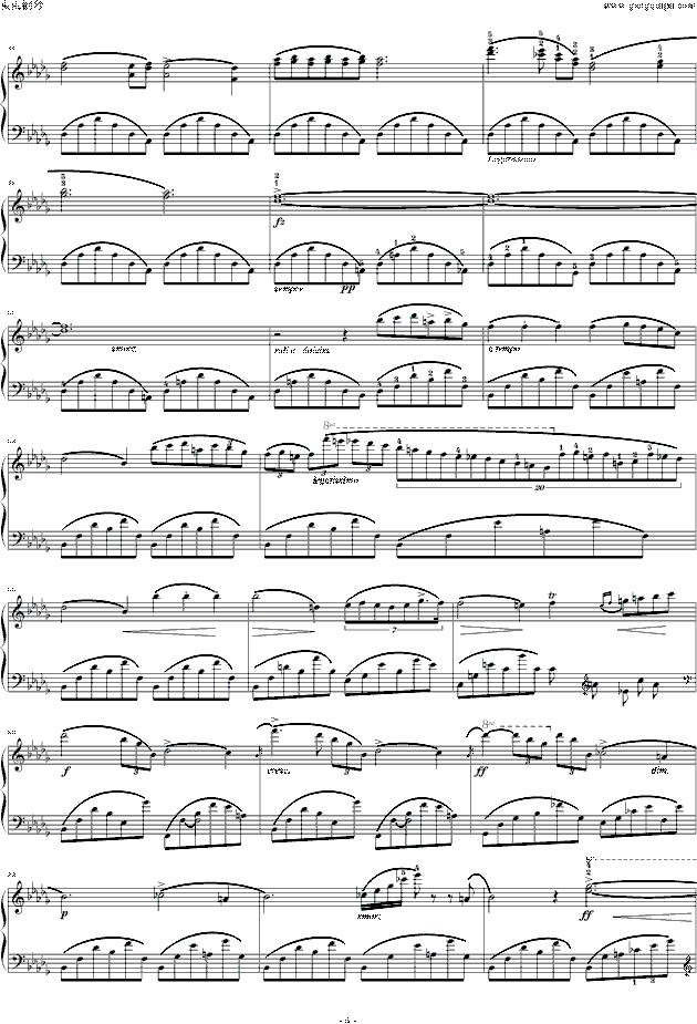 钢琴谱 名人名曲  肖邦-chopin >>降b小调夜曲,op.9-1   12345