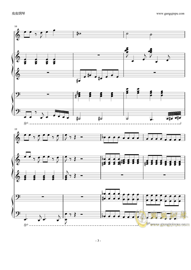 faded四手联弹钢琴曲谱数字(2)