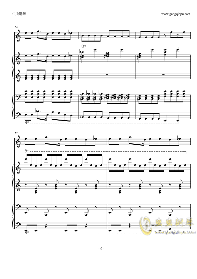 faded四手联弹钢琴曲谱数字(2)