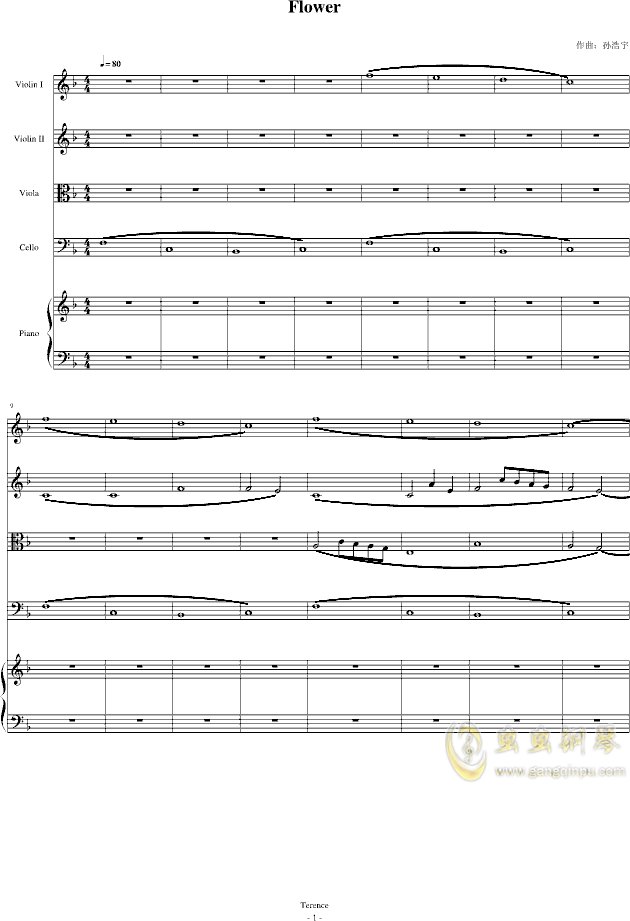 flower钢琴曲谱_钢琴简单曲谱(2)