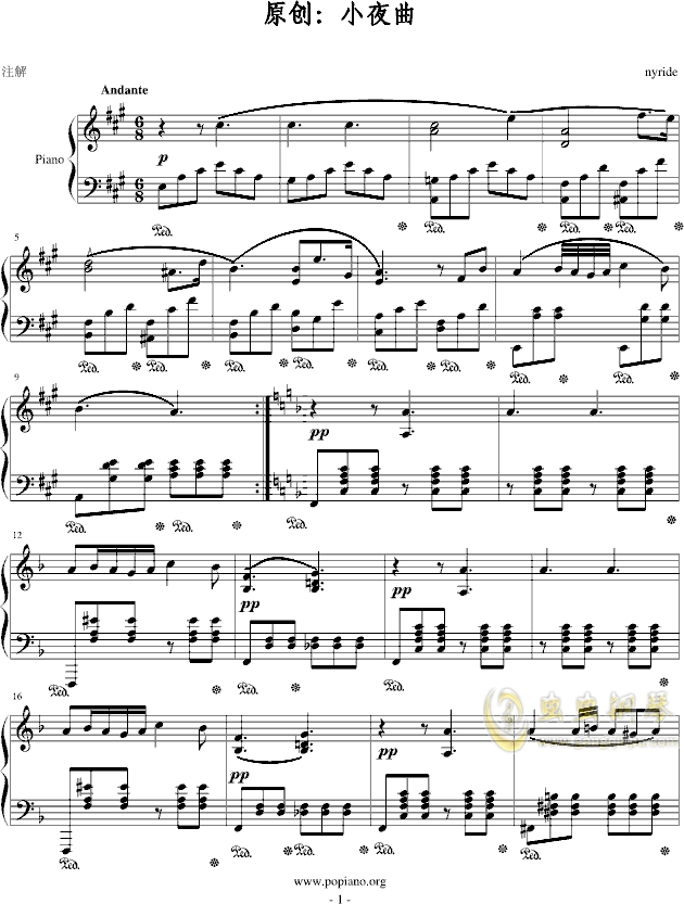 小夜曲动态曲谱_月半小夜曲曲谱