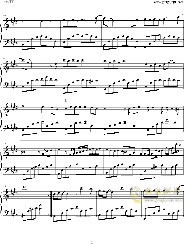 渔舟唱晚钢琴曲谱华敏编曲_渔舟唱晚钢琴曲谱(3)