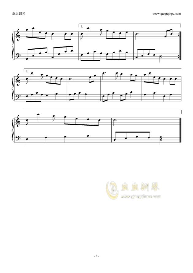 钢琴简谱谱子_小幸运钢琴简谱谱子(3)