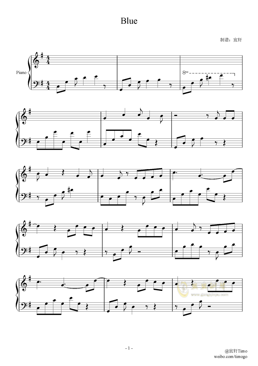 blue钢琴简谱_小星星钢琴简谱