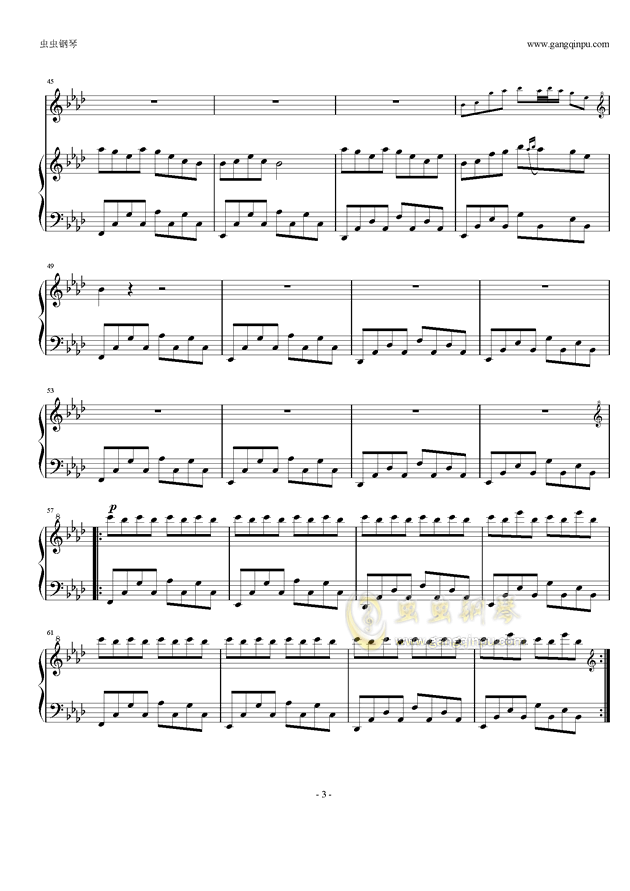 空雨简谱_空の向こうに 交响乐之雨 OP EOP教学曲 简谱 需改编