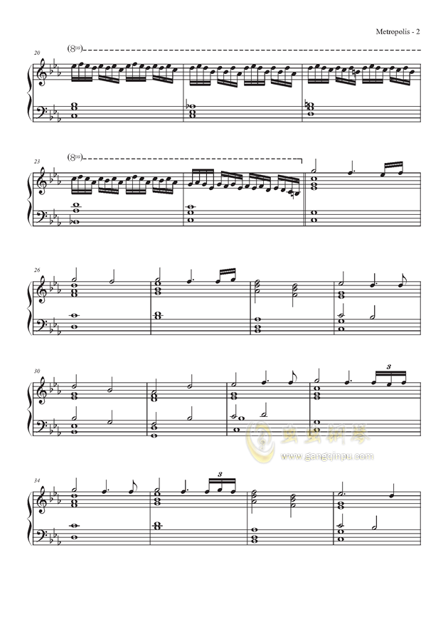 失去爱的城市电子琴曲谱演唱_电子琴曲谱(2)