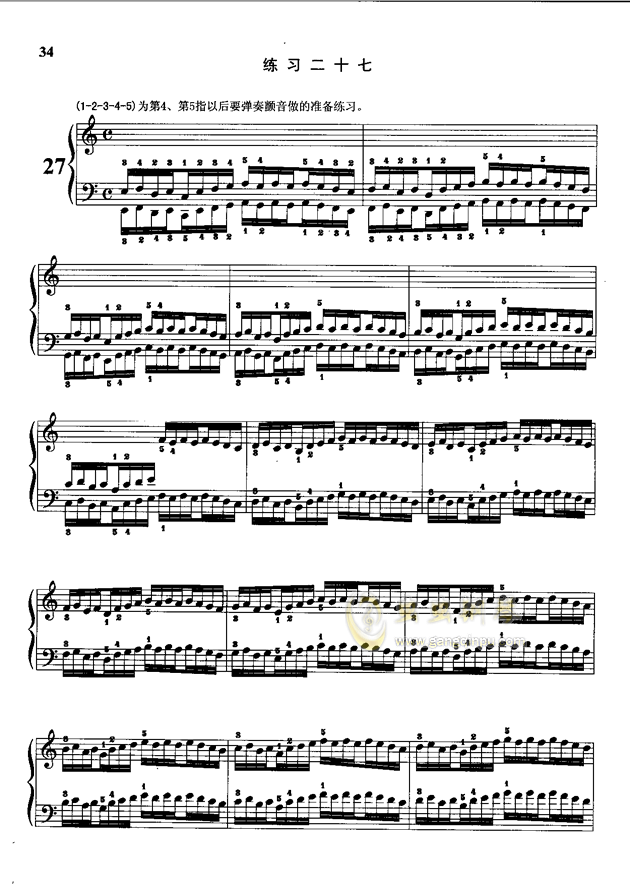 钢琴哈农简谱_哈农钢琴练指法简谱