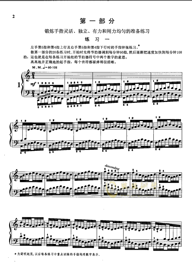 钢琴指法练习曲谱_钢琴入门指法练习谱(2)