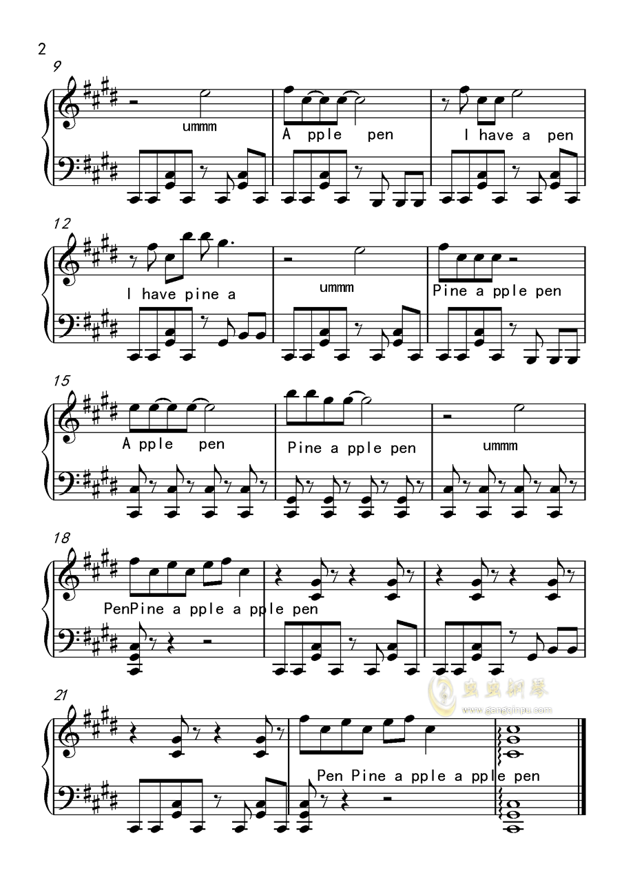 ppap曲谱_陶笛曲谱12孔