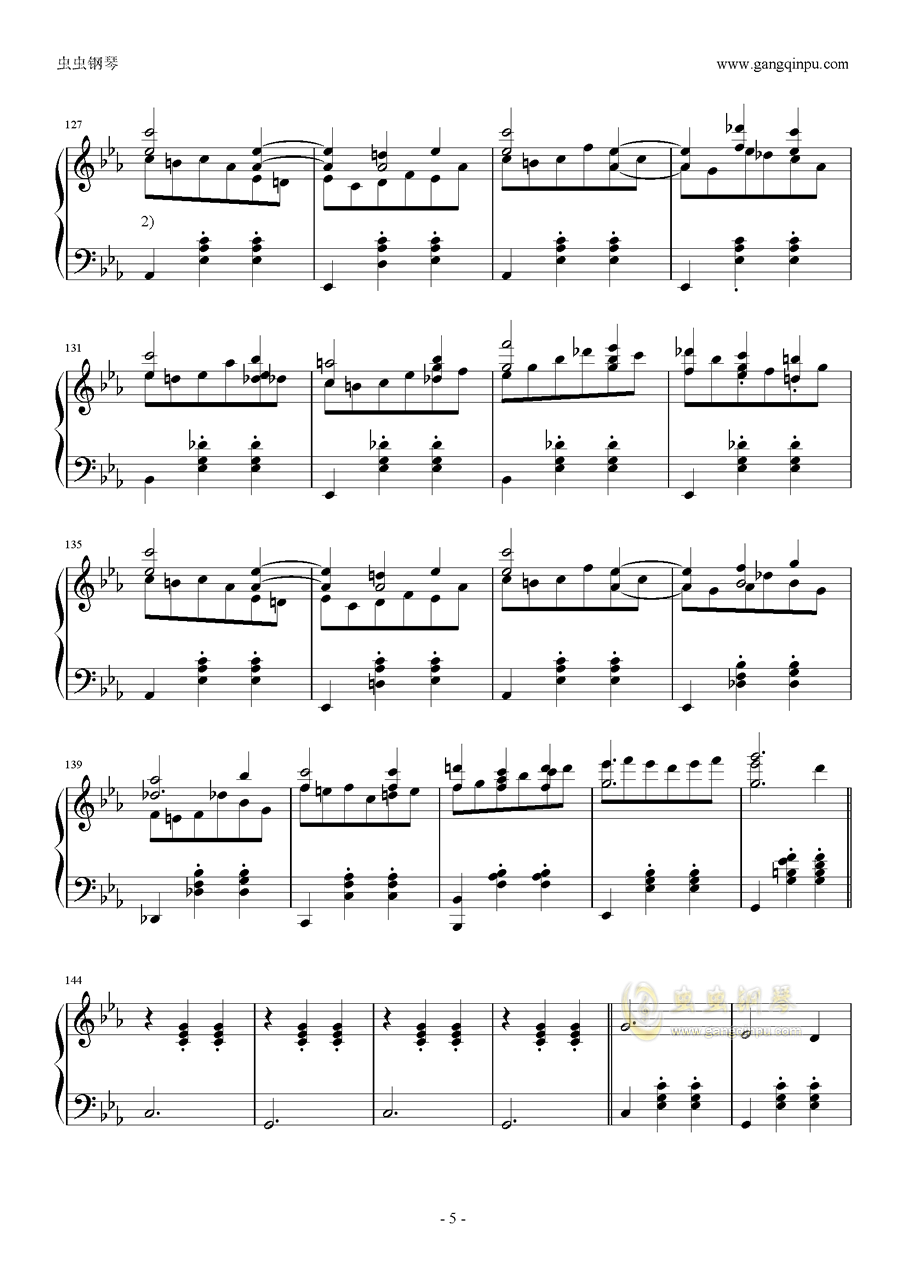 戈赛克加沃特舞曲钢琴曲谱_加沃特舞曲简谱图片(4)
