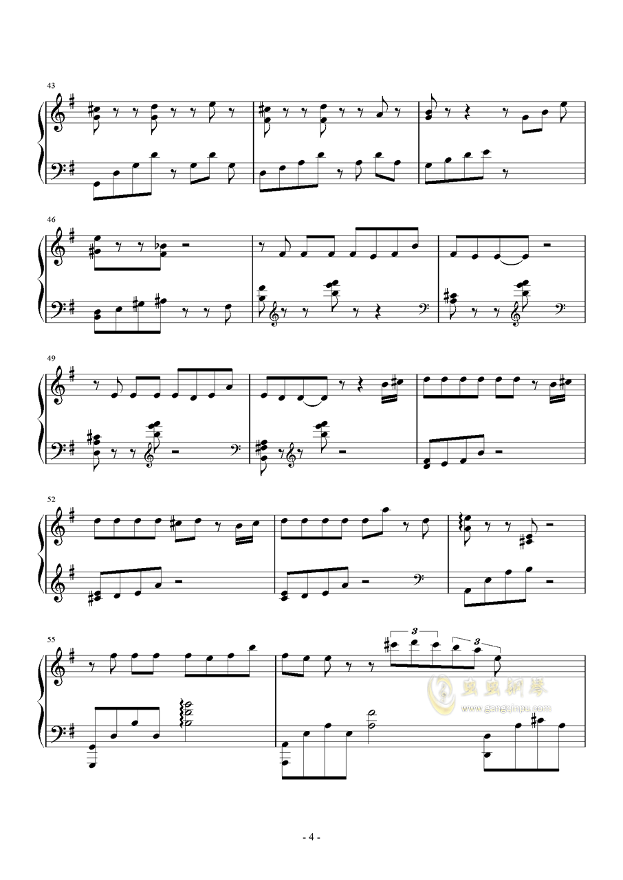 著名钢琴曲简谱大全_钢琴曲简谱大全100首(3)