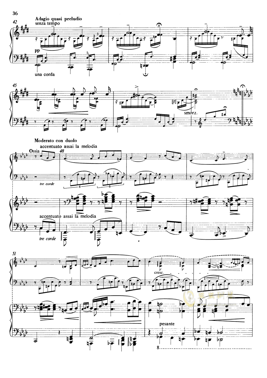 168,李斯特 悲歌 s.168钢琴谱,李斯特