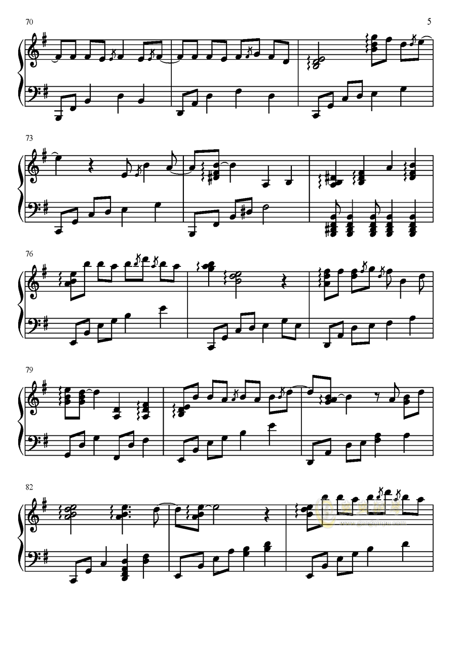 凉凉钢琴谱 第5页