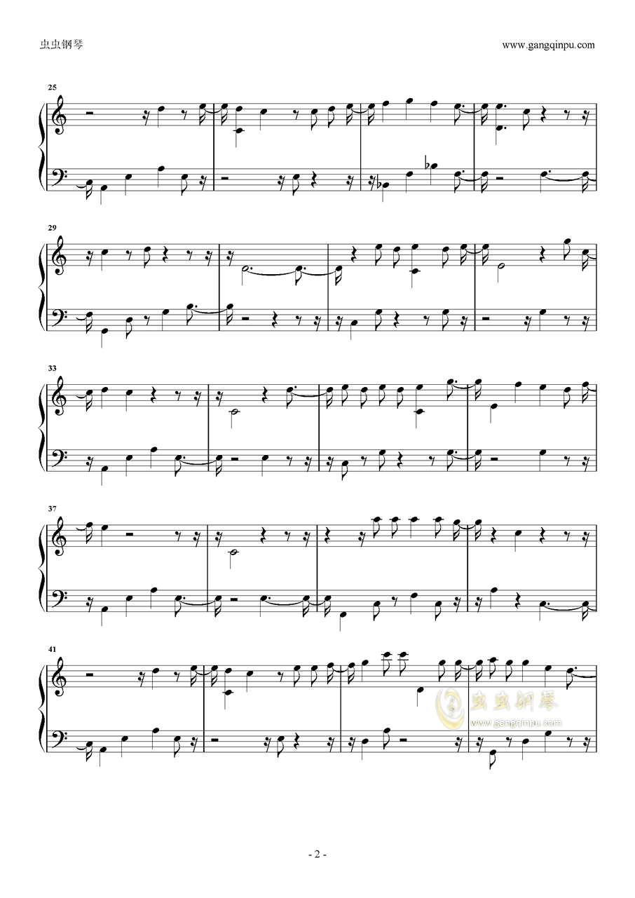 病态钢琴曲谱_钢琴简单曲谱