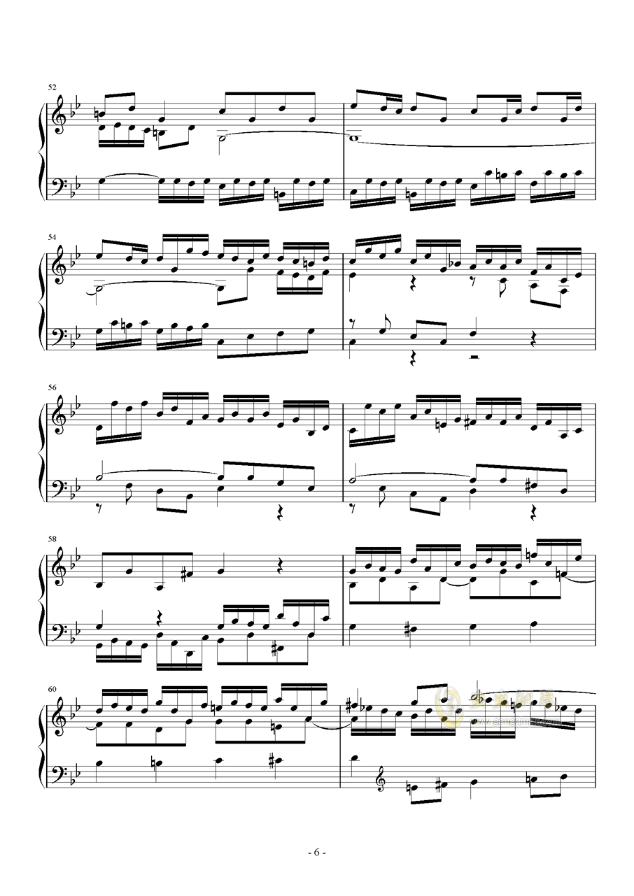 g小调赋格钢琴谱_bb调独奏谱_j.s.巴赫_钢琴独奏视频