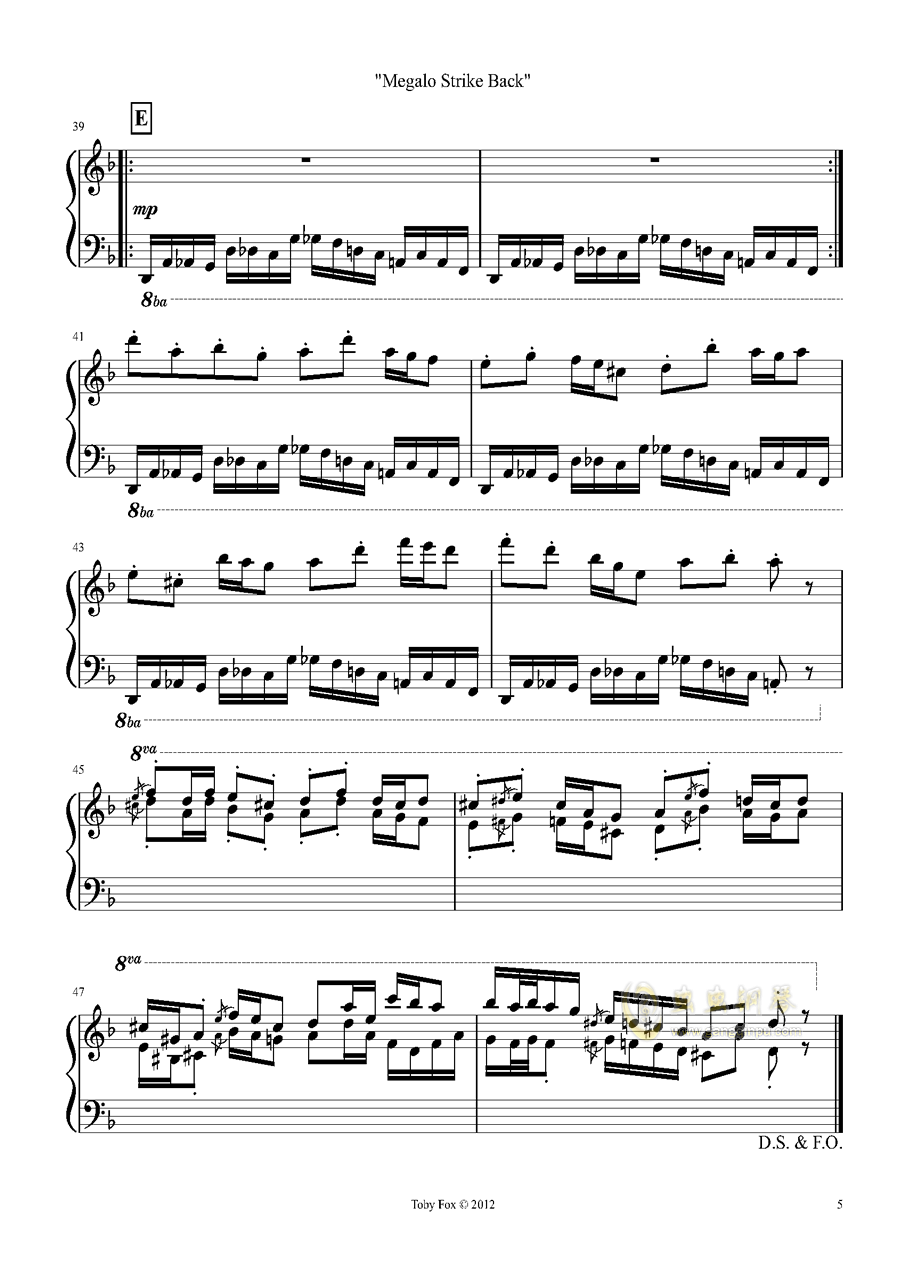 主题曲【undertale】megalo strike back(chara 主题曲)钢琴谱