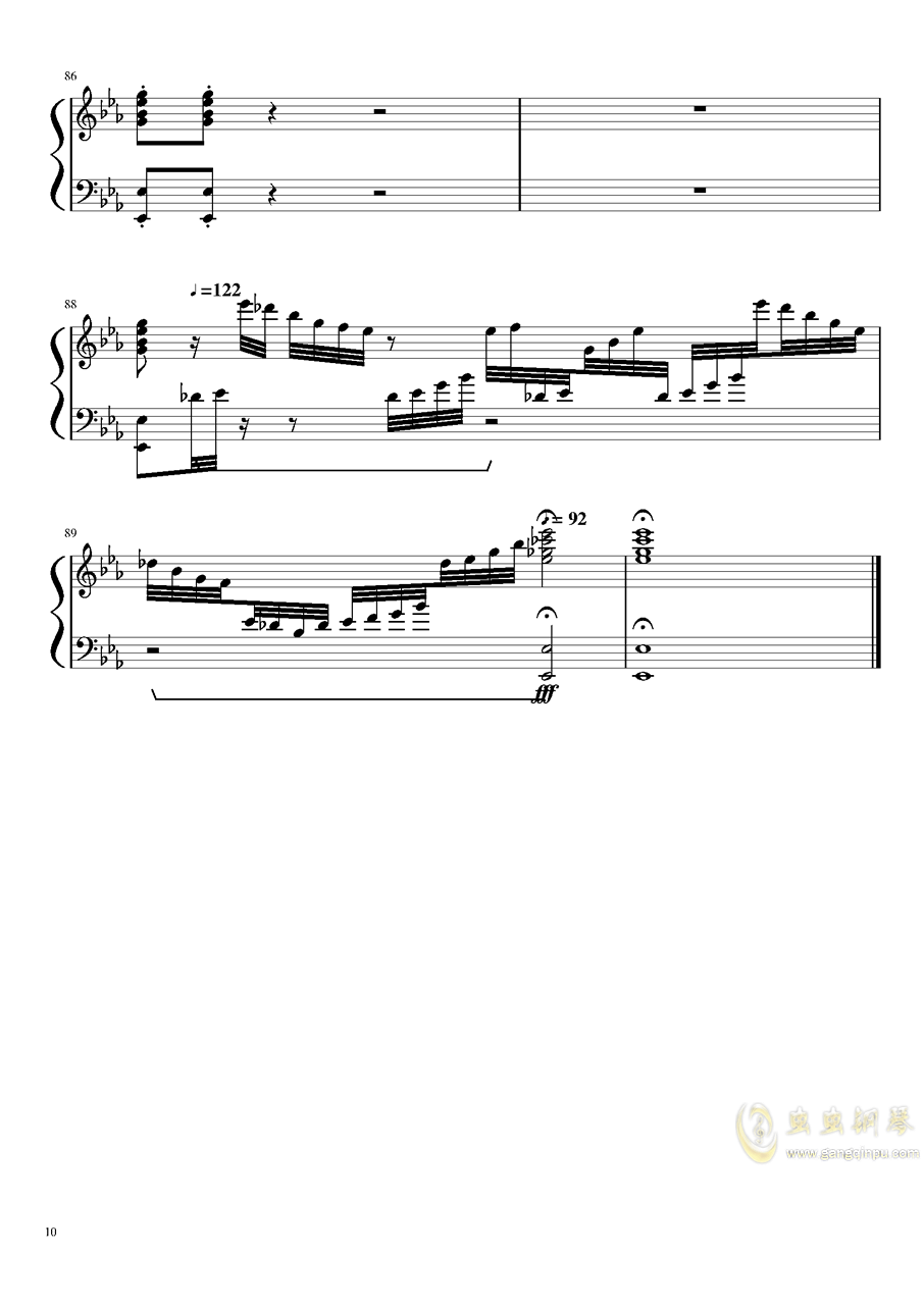 经典钢琴曲谱五线谱_卡农钢琴曲谱五线谱(4)