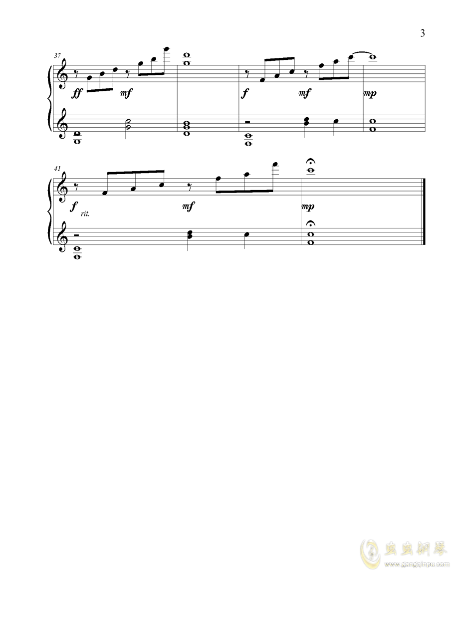 钢琴曲谱大全1234_初学者钢琴曲谱大全