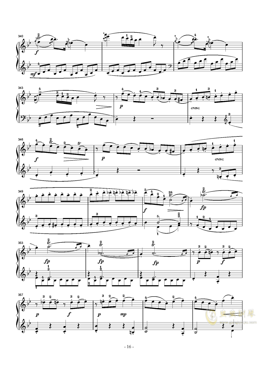 莫扎特奏鸣曲kn333曲谱_g大调奏鸣曲莫扎特(4)