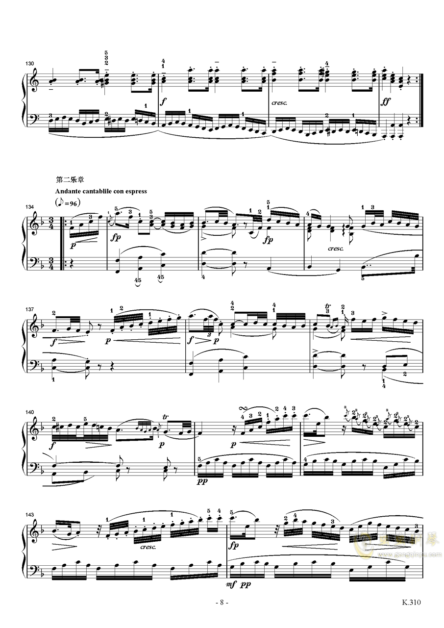 莫扎特奏鸣曲kn333曲谱_g大调奏鸣曲莫扎特(2)