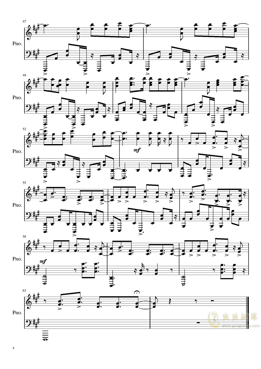 钢琴曲曲谱gravity(3)