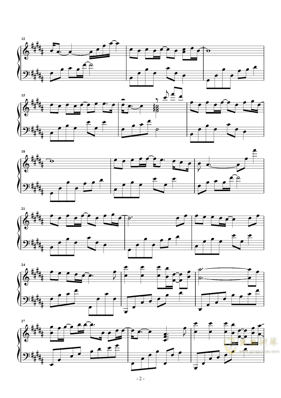 那英的默钢琴曲曲谱_默那英简谱