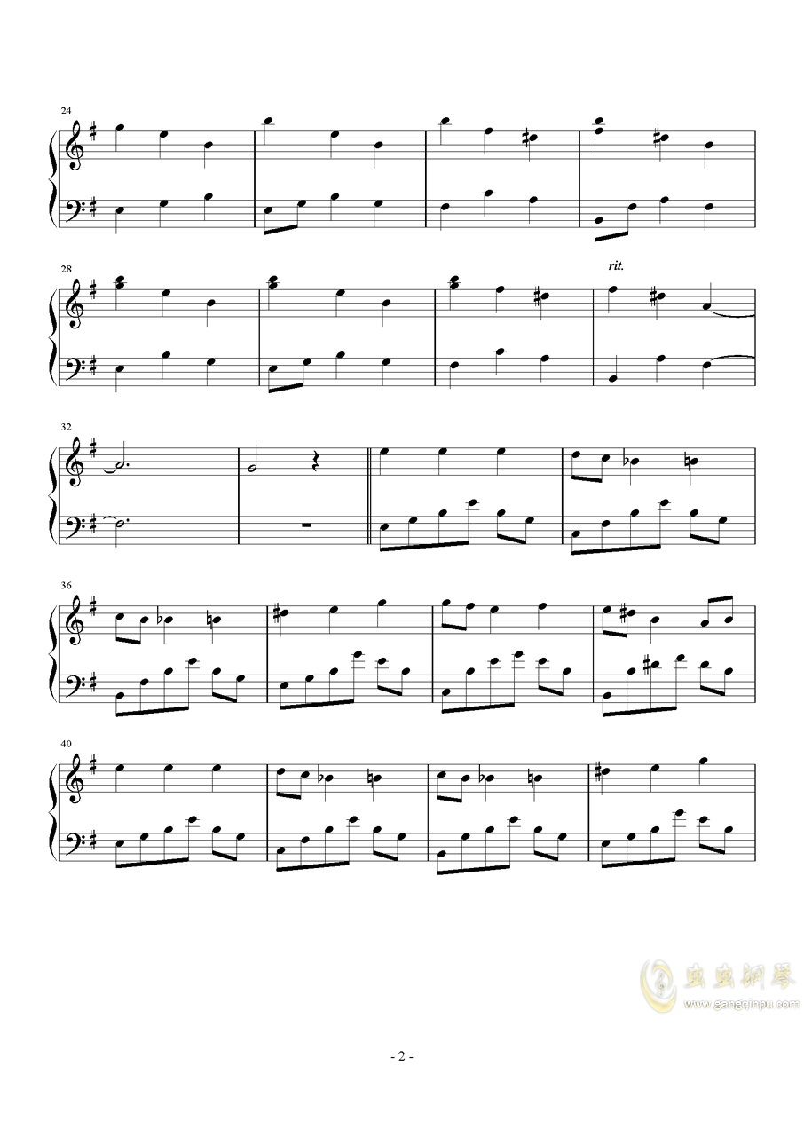 若尘钢琴曲谱_钢琴简单曲谱(2)