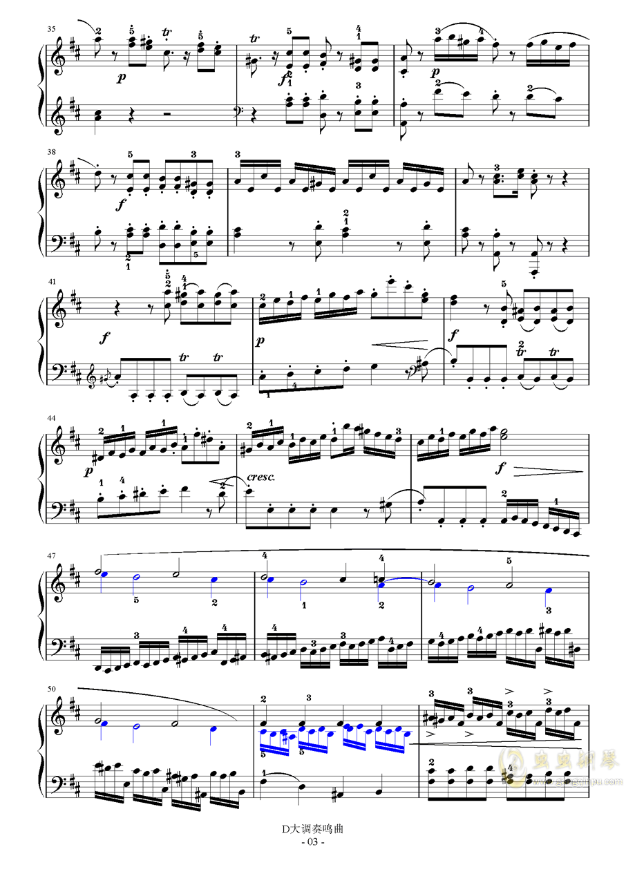 海顿奏鸣曲第一乐章XVI31曲谱_海顿d大调奏鸣曲(2)