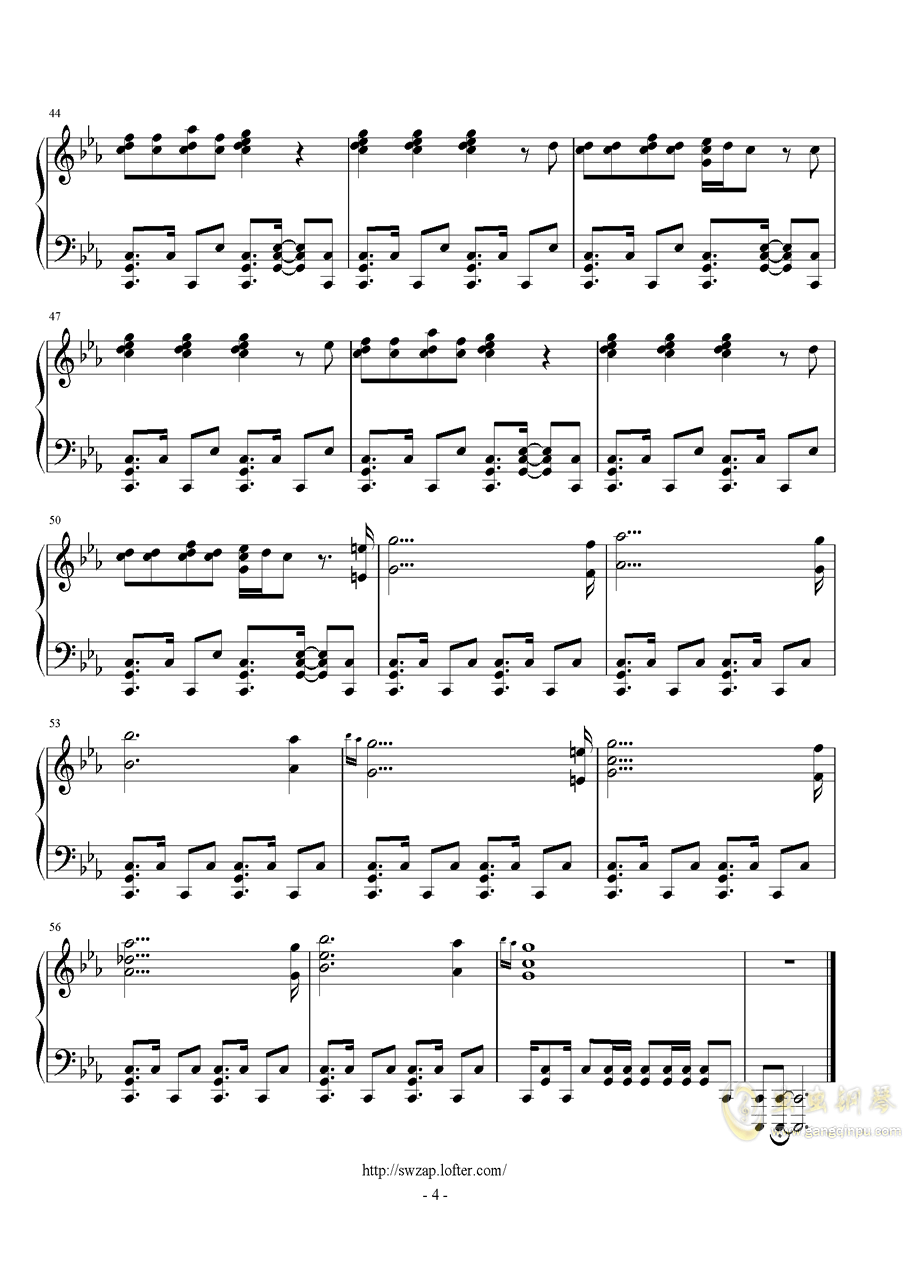 简谱Eb_Eb大调第三交响曲K.18 一(3)