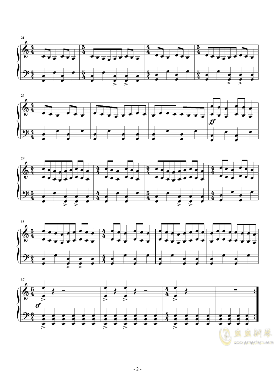 钢琴c调的流行歌曲简谱(2)