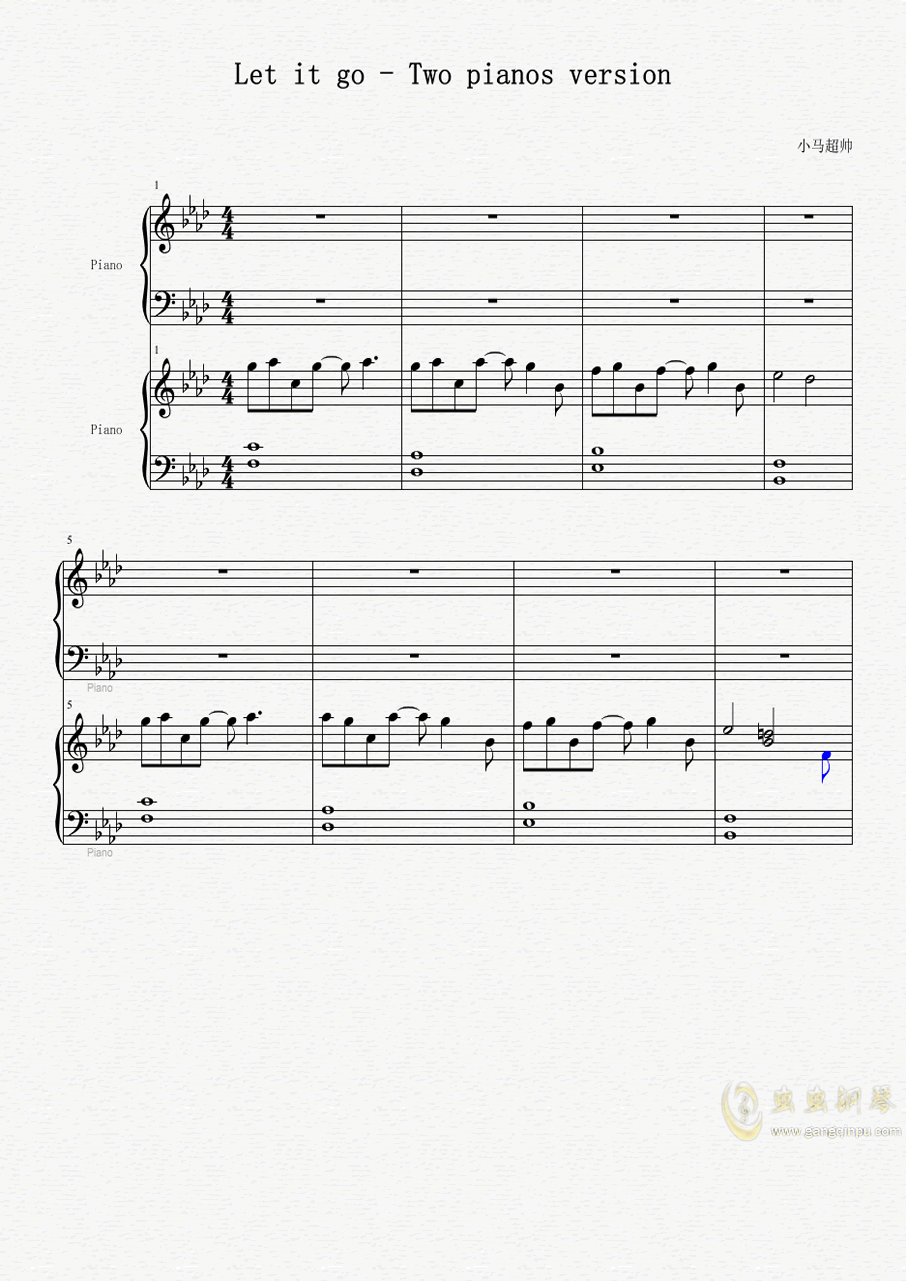 letitgo简谱_Let it go 随它吧 冰雪奇缘主题曲(2)
