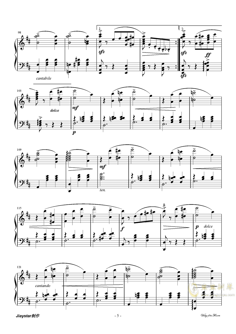 钢琴曲谱花之圆舞曲_花之圆舞曲曲谱(3)