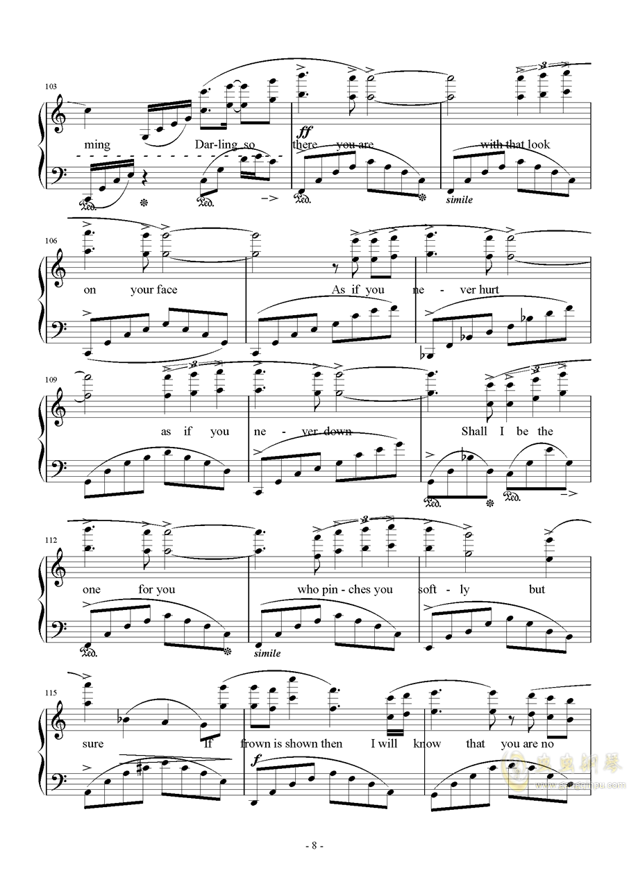 钢琴曲谱CC_钢琴简单曲谱(2)