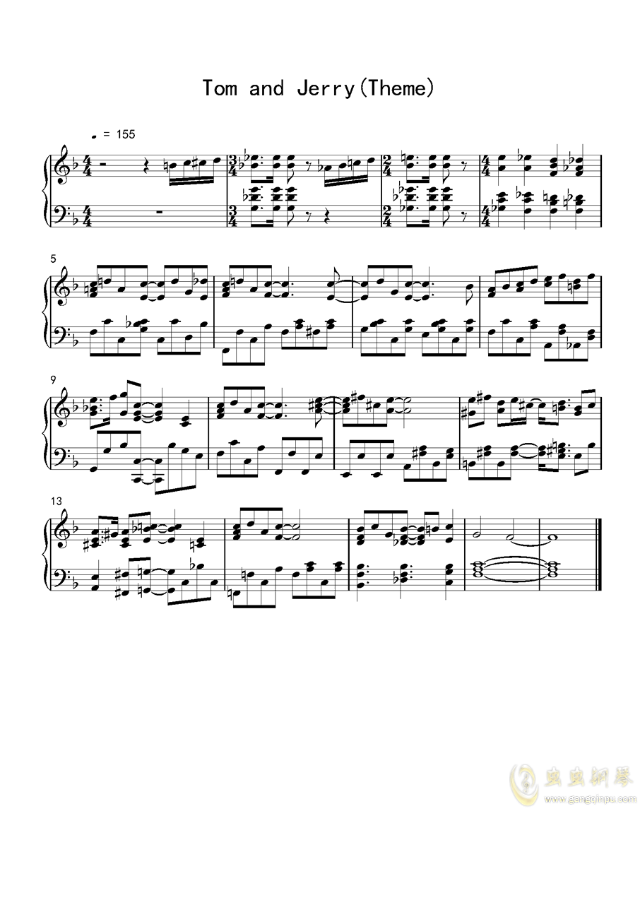 猫和老鼠钢琴忠实原版主题曲