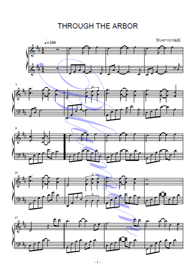 Through The Arbor Through The Arbor钢琴谱 Through The Arbord调钢琴谱 Through The Arbor钢琴谱大全 虫虫钢琴谱下载 Www Gangqinpu Com