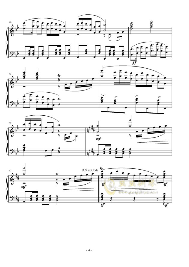 钢琴演奏北国之春曲谱_北国之春钢琴曲谱(5)