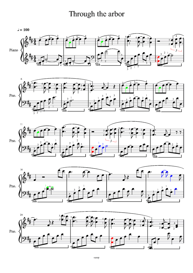 Through The Arbor钢琴简谱数字双手 虫虫钢琴