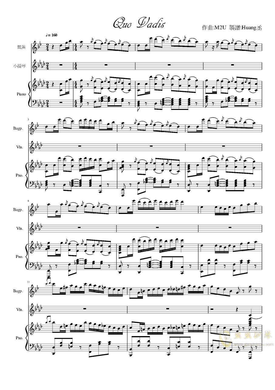M2u Quo Vadis M2u Quo Vadis钢琴谱 M2u Quo Vadisab调钢琴谱 M2u Quo Vadis钢琴谱大全 虫虫钢琴谱下载 Www Gangqinpu Com