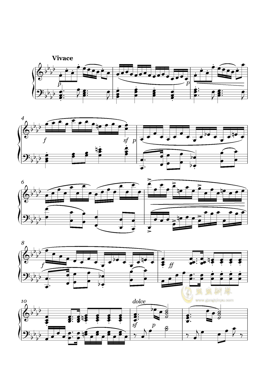 allegro vivace op.1 no.2钢琴谱-rachmania-虫虫钢琴