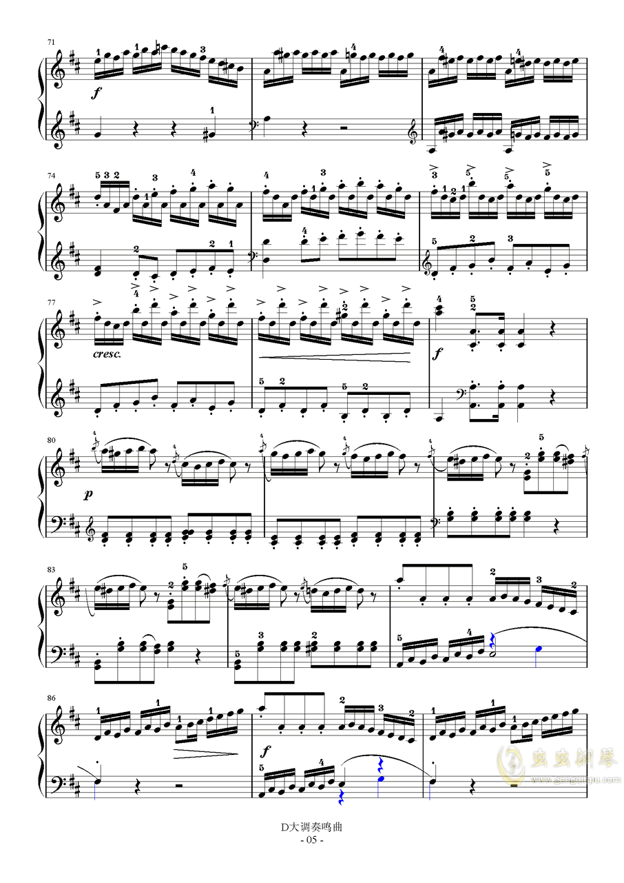 海顿奏鸣曲第一乐章XVI31曲谱_海顿d大调奏鸣曲(2)