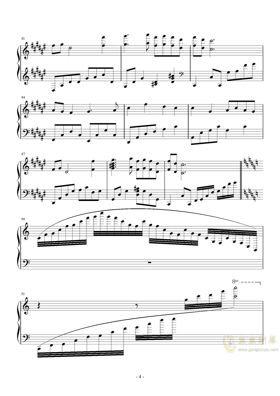 钢琴曲谱数字生命之名_钢琴曲谱天空之城数字(2)