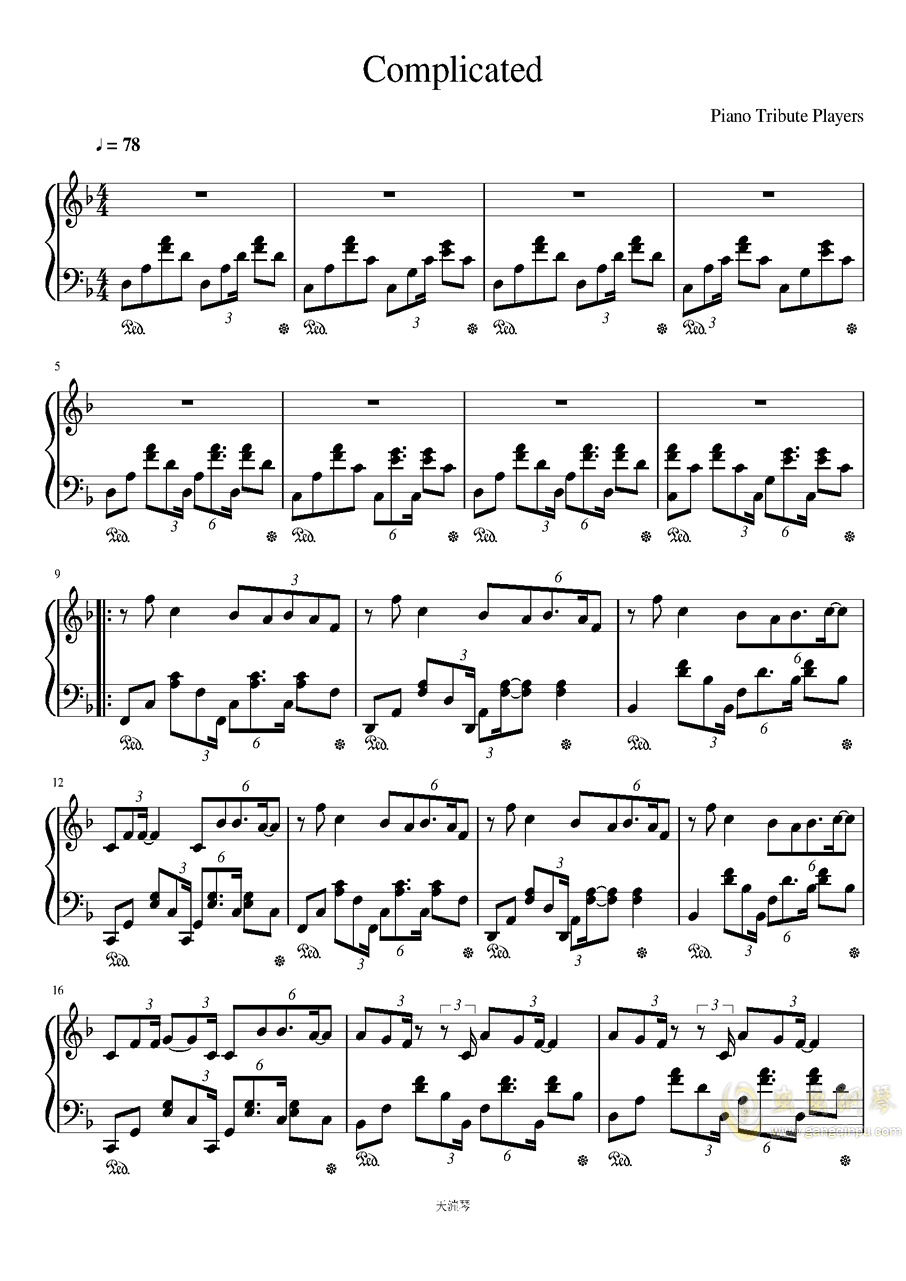 complicated弹唱谱图片